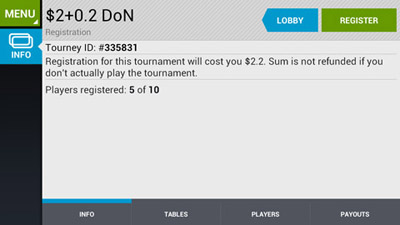 mobile poker tournaments